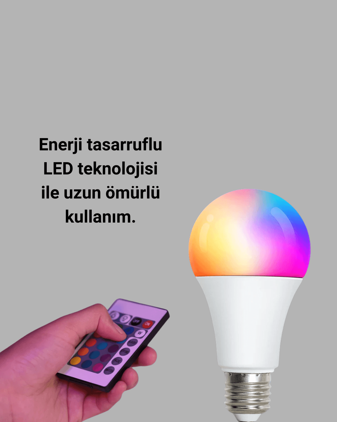 A Kalite 2025 RGB LED Ampul Uzaktan Kumandalı 16 Renkli