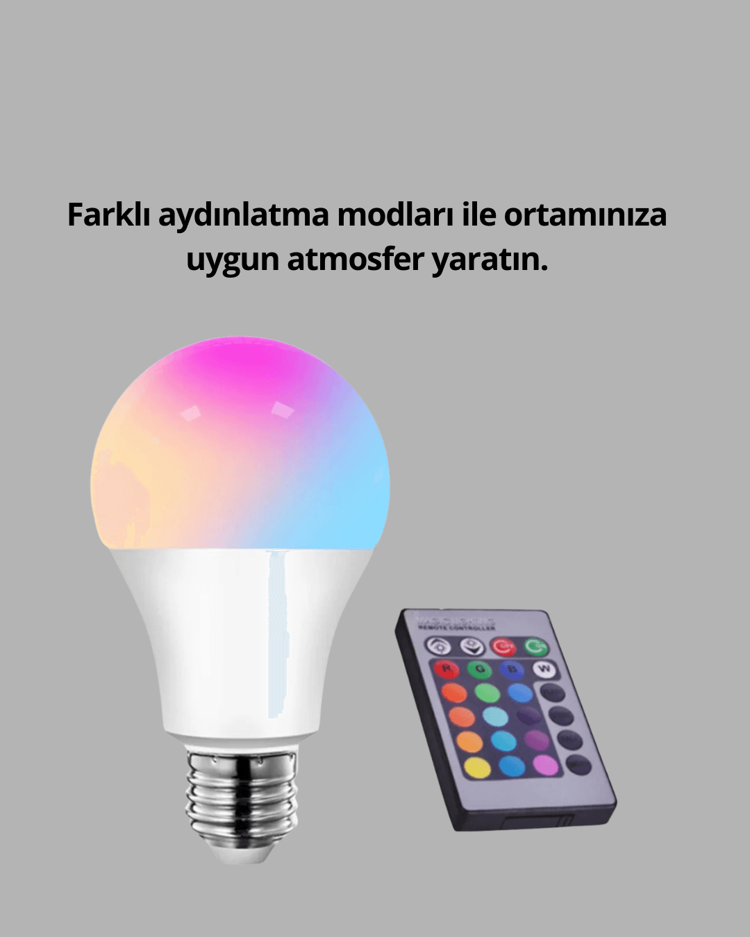 RGB Uzaktan Kumandalı LED Ampul 16 Renk Dekoratif