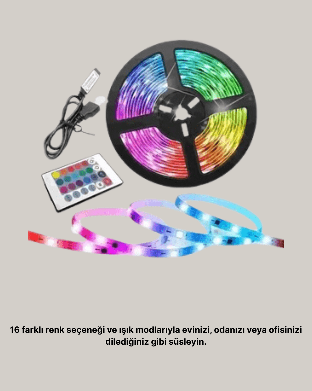 Uzaktan Kumandalı RGB Smart Şerit LED Işık Esnek ve