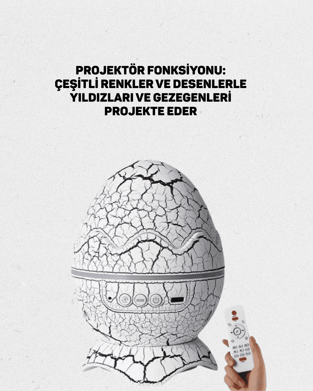Dinozor Yumurtası Tasarımlı Gece Lambası – Müzik ve