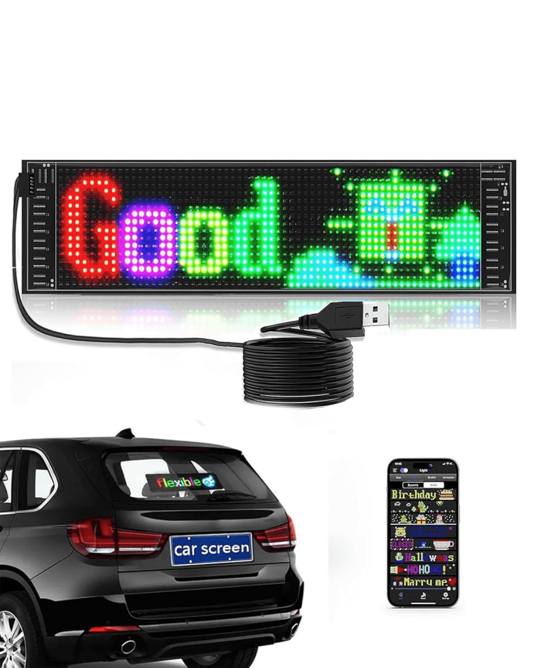 Dekoratif LED Yazı Paneli RGB Animasyonlu Uzaktan