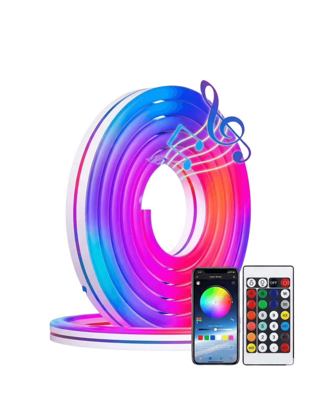 Dekoratif RGB LED Şerit Neon Işık 3 Metre Su Geçirmez