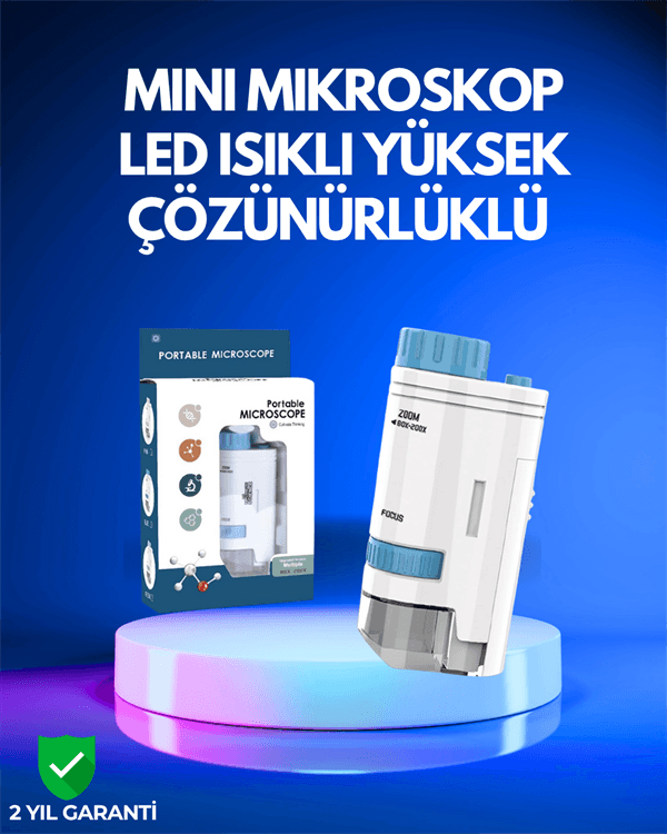 Taşınabilir LED Işıklı Cep Mikroskop – – Büyütme
