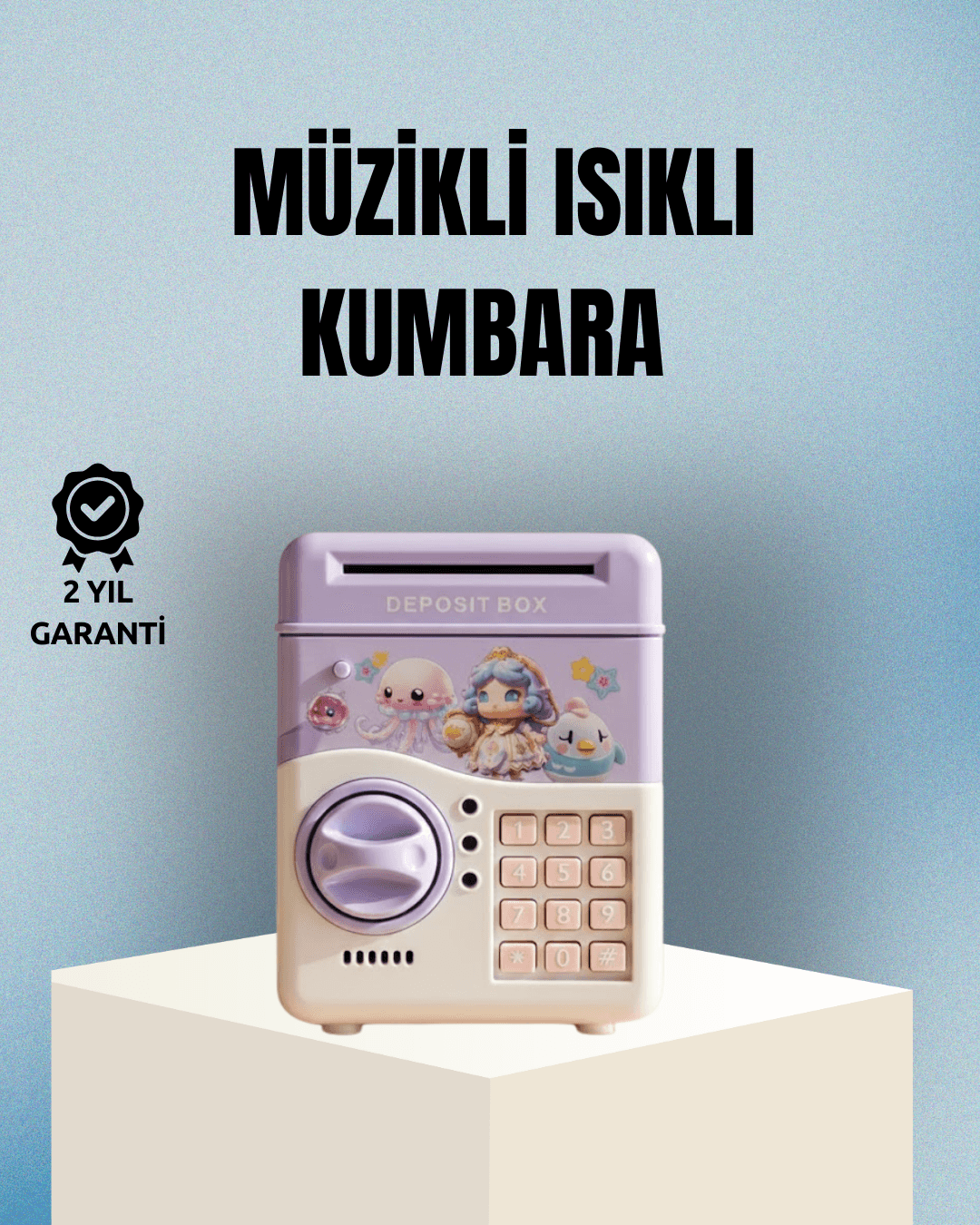 Elektronik Şifreli ATM Görünümlü Çocuk Kumbarası Mor