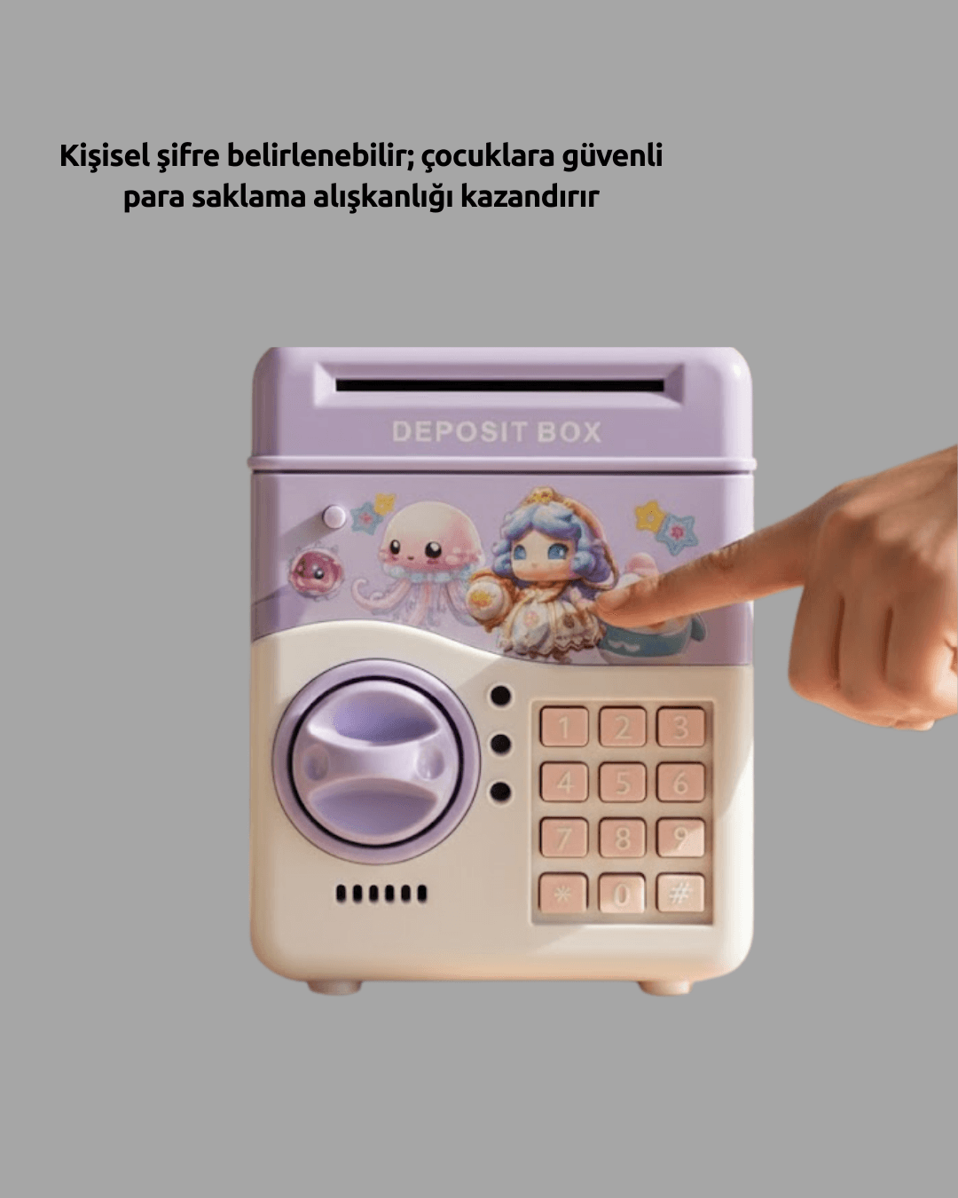 Müzikli Işıklı Kumbara Mor