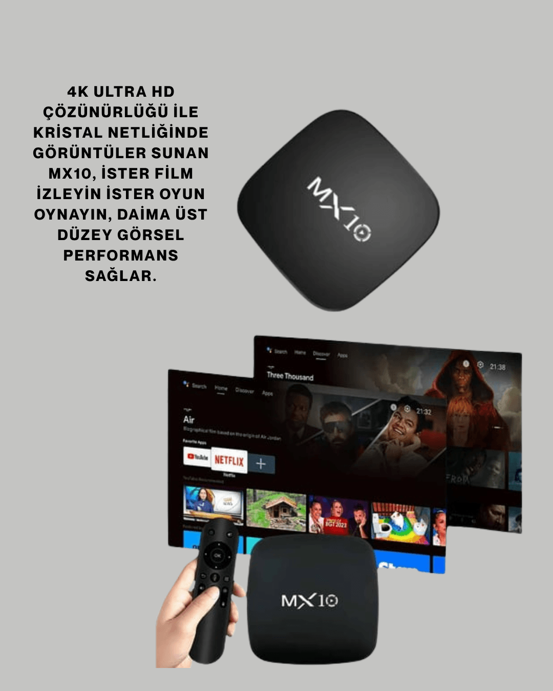 UHD Android Medya Oynatıcı 8 GB Hafıza 2 GB RAM Wi-Fi